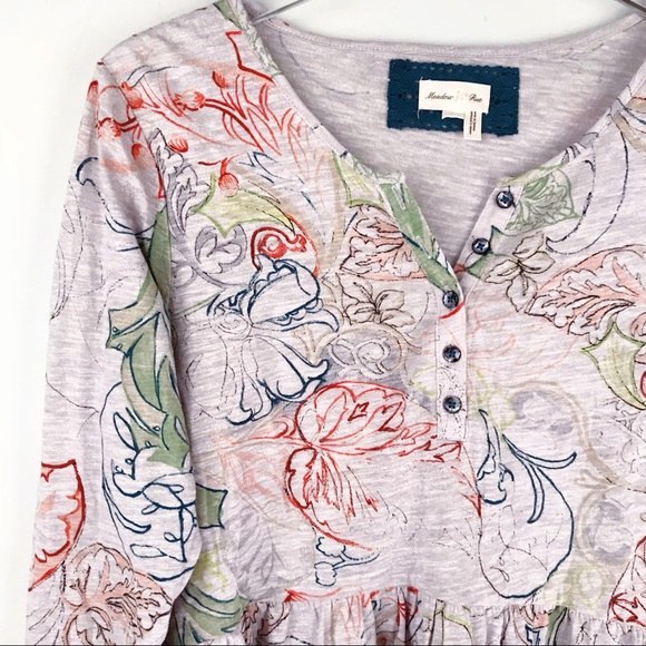 ❌SOLD❌Anthropologie Meadow Rue Peplum Floral - Picture 3 of 8